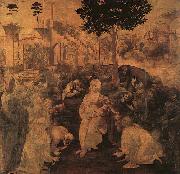  Leonardo  Da Vinci Adoration of the Magi oil on canvas